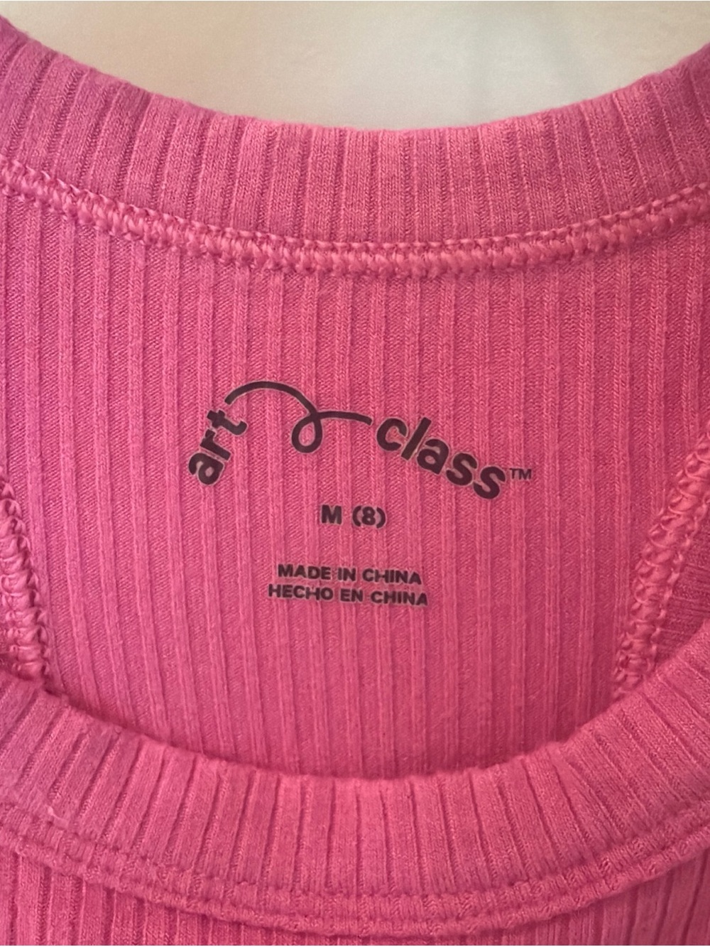 art class Hot Pink Ribbed Tank Top - Picture 2 of 4